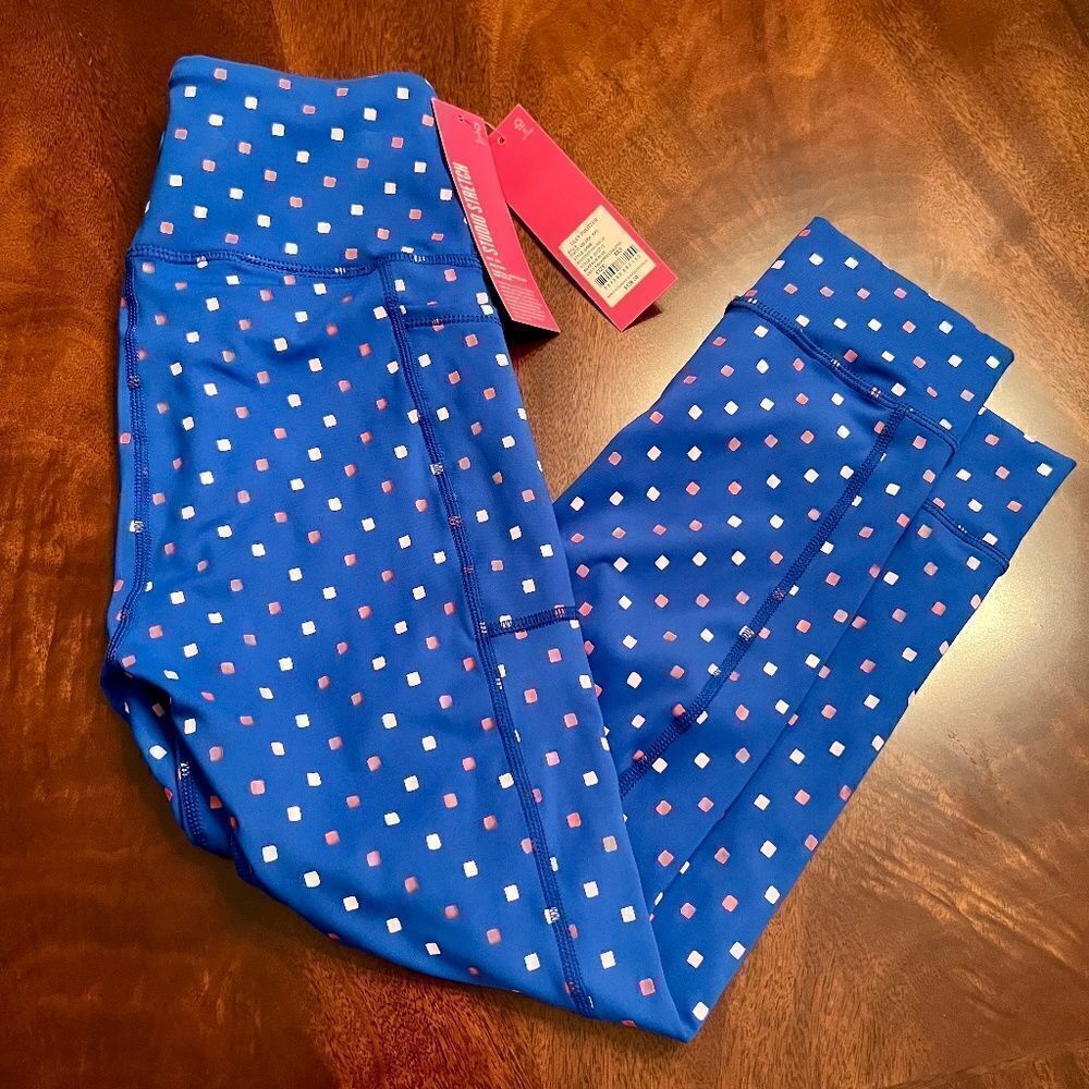 NWT Lilly Pulitzer Weekender High Rise Crop Leggings Borealis Squared Size XXS